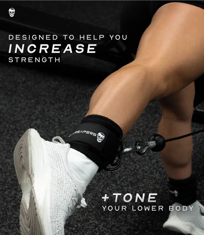 Ankle Straps (Pair) for Cable Machine Kickbacks, Glute Workouts, Lower Body Exercises - Adjustable Leg Straps with Neoprene Padding