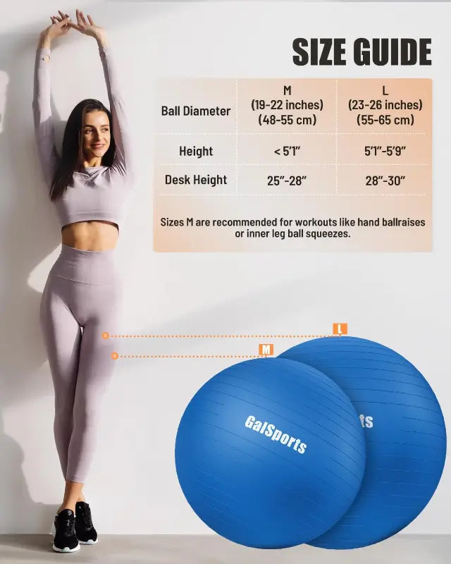 Anti-Burst Slip Resistant Stability Ball - Swiss Ball for Home Gym & Physical Therapy