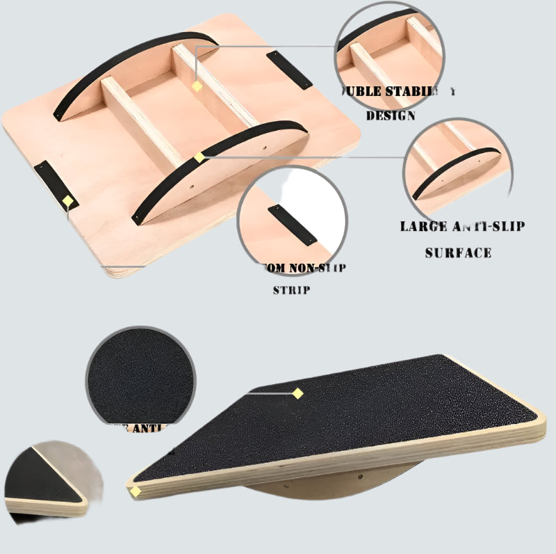 Balance Board Wobble Board Balance Boards for Adults Anti-Slip Wooden Balance Board for Physical Therapy & Core Strength, Ideal Balance Board for Standing Desk with Ankle Support