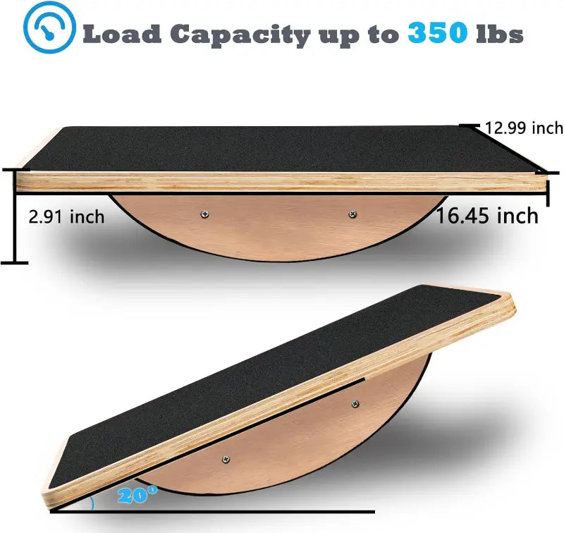 Balance Board Wobble Board Balance Boards for Adults Anti-Slip Wooden Balance Board for Physical Therapy & Core Strength, Ideal Balance Board for Standing Desk with Ankle Support
