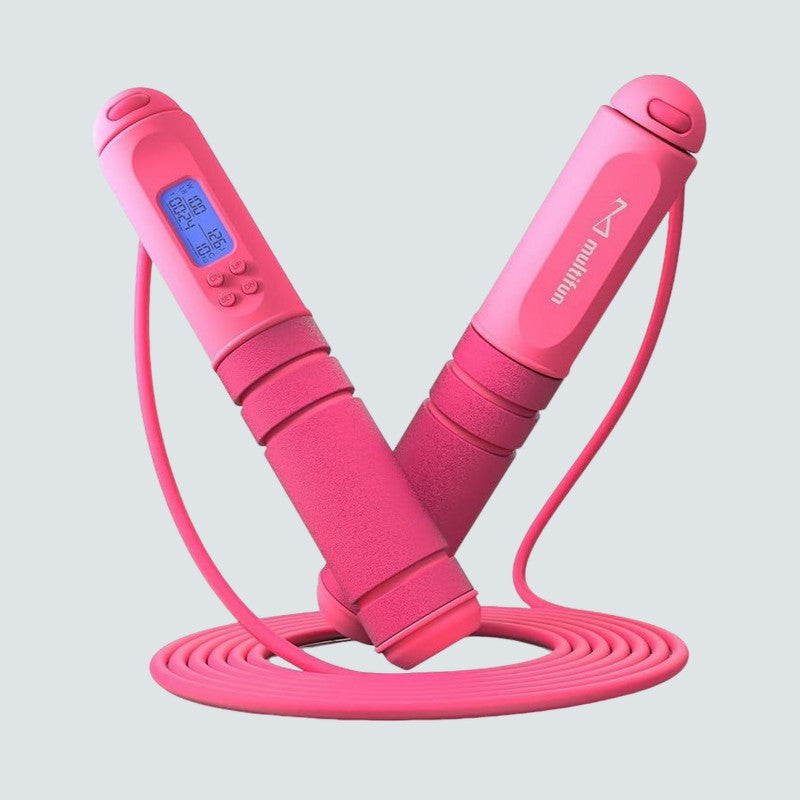 Pink with digital counter on a light gray background