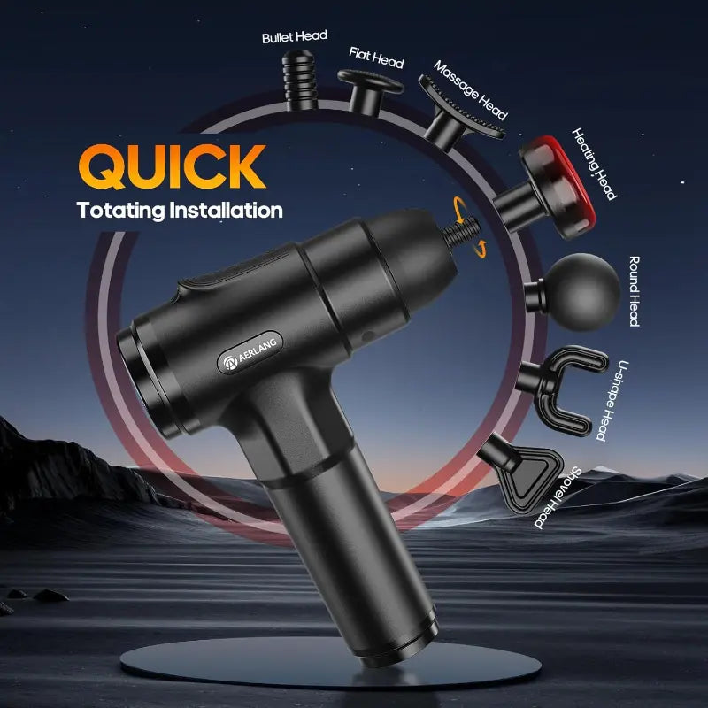 Massage Gun with Heat,Deep Tissue Massage Gun, Back and Neck Massager for Pain Relief,Muscle Percussion Massager,Fathers Day Birthday Gifts for Dad Him Handheld Messager with 7Heads&Silent
