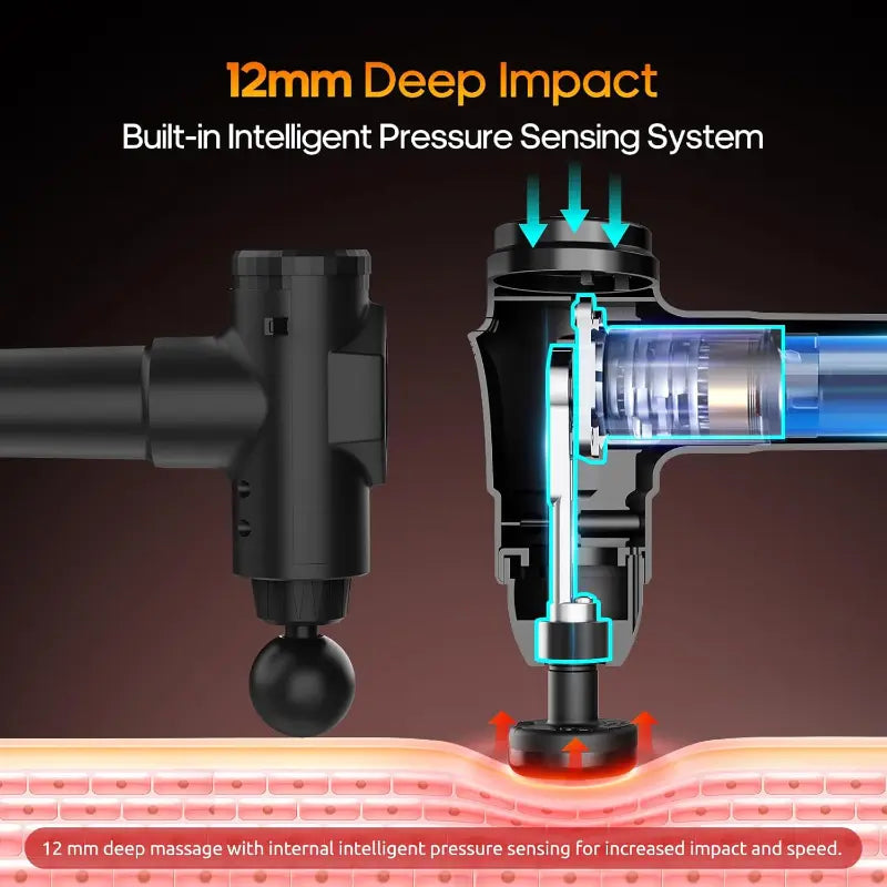 Massage Gun with Heat,Deep Tissue Massage Gun, Back and Neck Massager for Pain Relief,Muscle Percussion Massager,Fathers Day Birthday Gifts for Dad Him Handheld Messager with 7Heads&Silent
