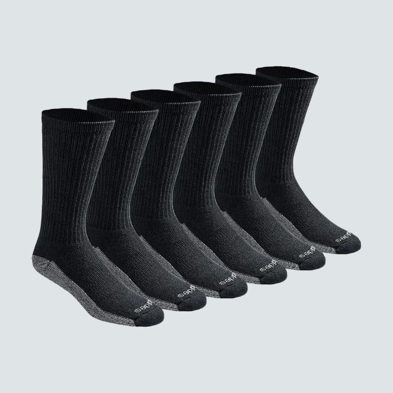 Set of black socks on a light gray background