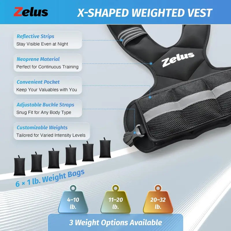 
Weighted Vest for Men and Women | 4-10Lb/11-20Lb/20-32Lb Vest with 6 Ironsand Weights for Home Workouts | Adjustable Body Weight Vest Exercise Set for Cardio and Strength Training
