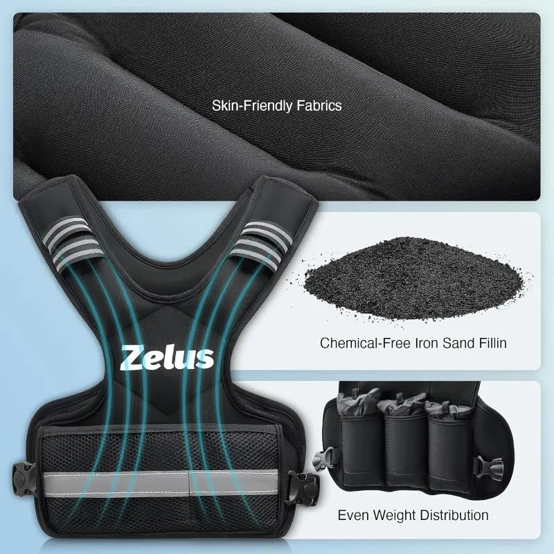 
Weighted Vest for Men and Women | 4-10Lb/11-20Lb/20-32Lb Vest with 6 Ironsand Weights for Home Workouts | Adjustable Body Weight Vest Exercise Set for Cardio and Strength Training
