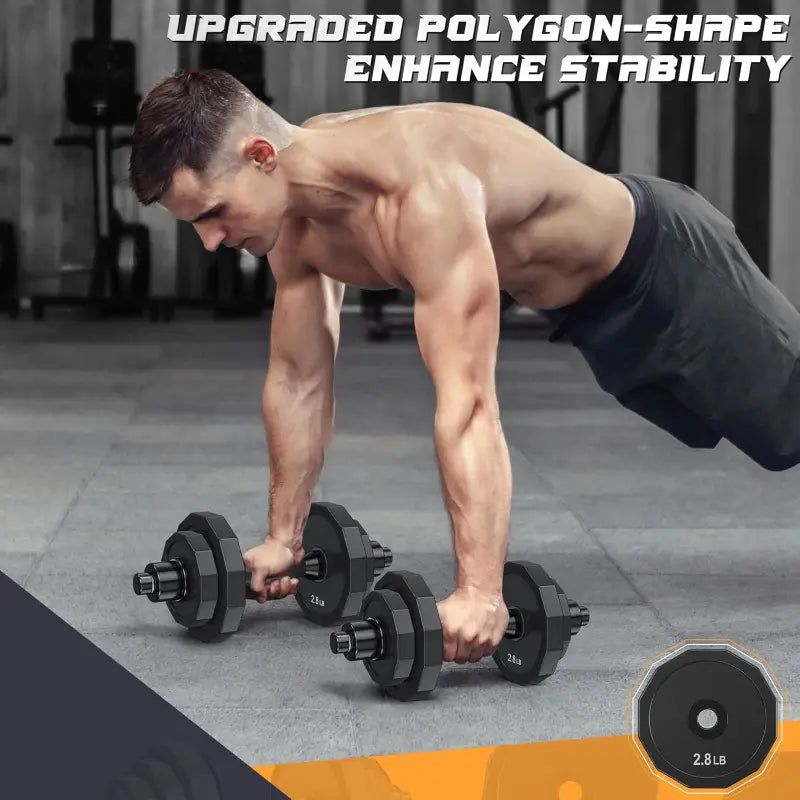 Weights Dumbbells Set, Adjustable Dumbbell Sets 22Lbs 44Lbs 66Lbs 88Lbs with Solid Steel, Barbell Free Weight Set with Connector Workout Home Gym Equipment for Men Women Strength Training Shaping