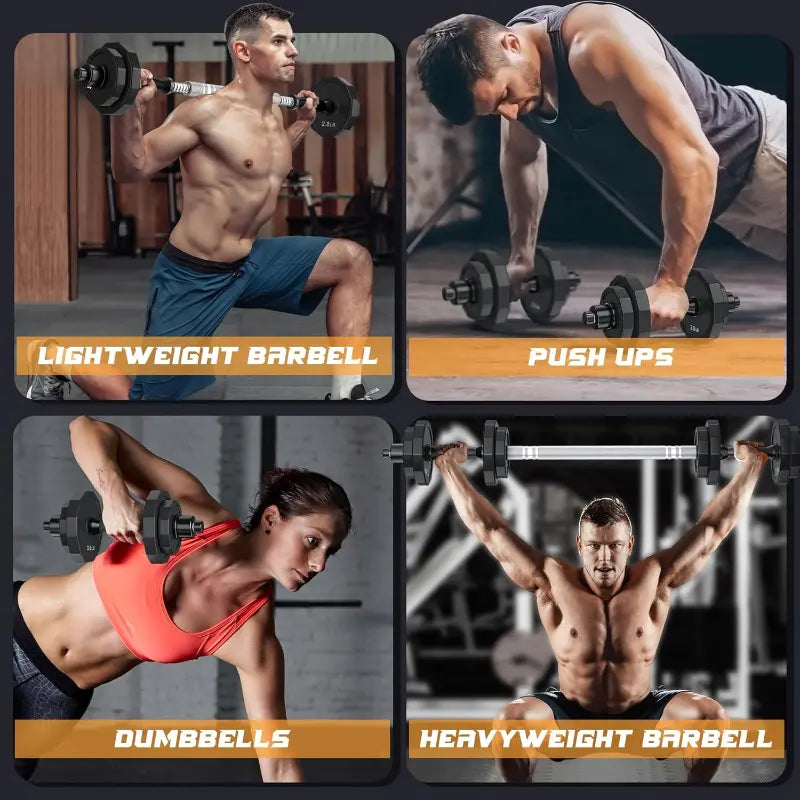 Weights Dumbbells Set, Adjustable Dumbbell Sets 22Lbs 44Lbs 66Lbs 88Lbs with Solid Steel, Barbell Free Weight Set with Connector Workout Home Gym Equipment for Men Women Strength Training Shaping